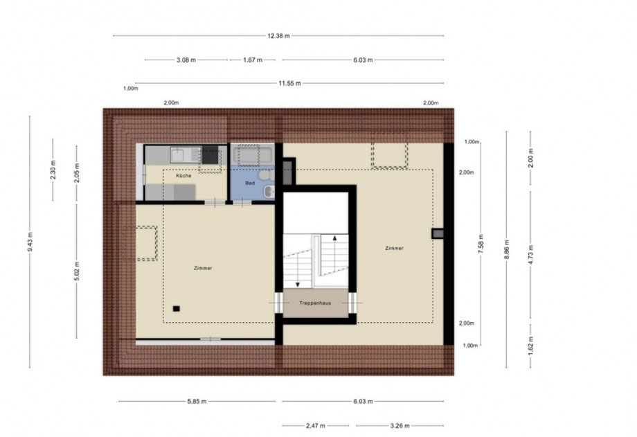 Grundriss Dachgeschosswohnung Horhausen
